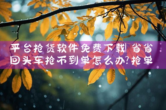 平台抢货软件免费下载|男娘日记