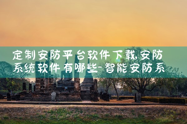 定制安防平台软件下载|男娘日记