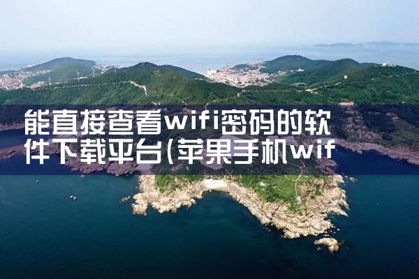能直接查看wifi密码的软件下载平台